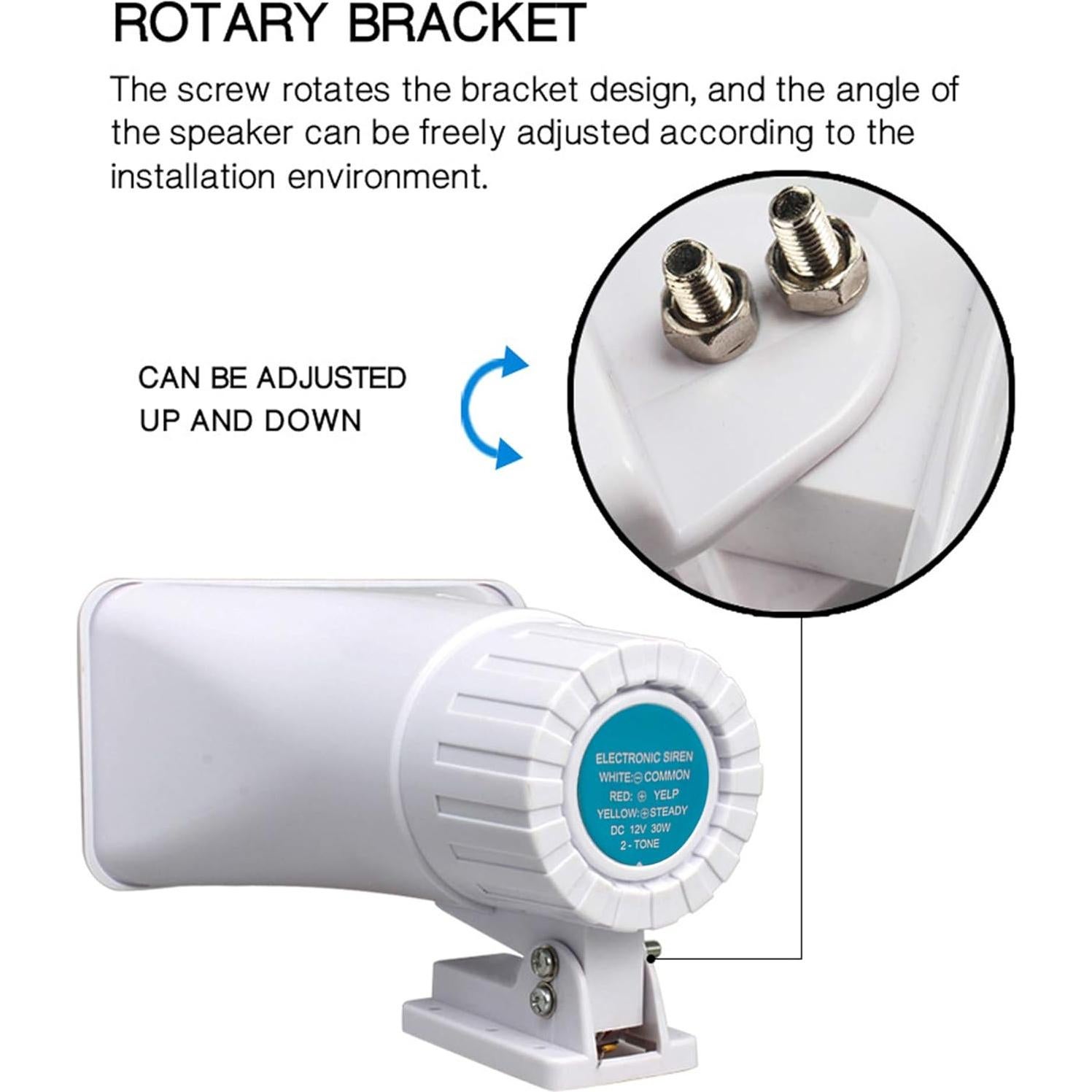 Sirena de Alarma KLLsmDesign 30W 130dB para Exterior 6-12V
