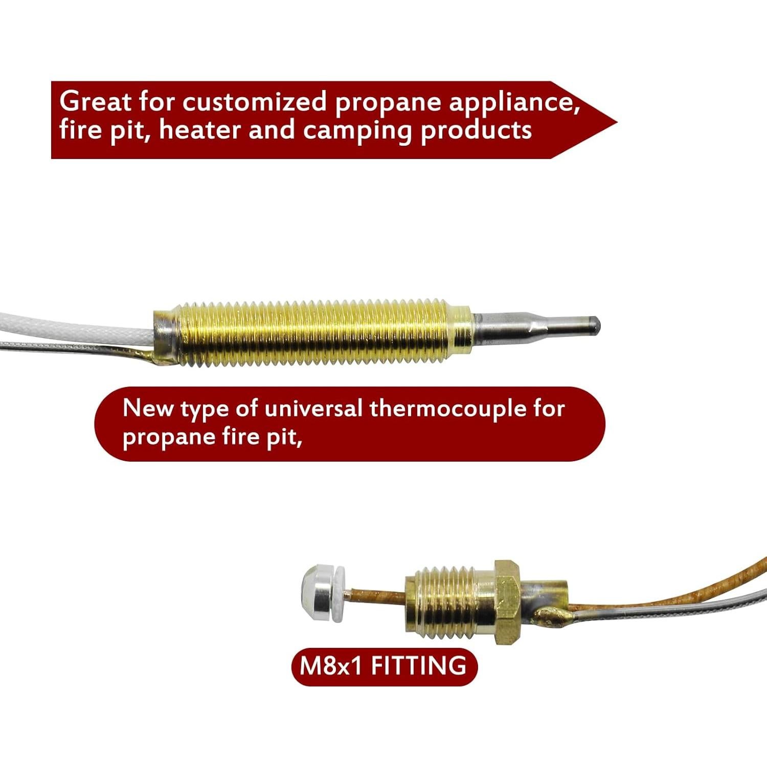 Termopar de Seguridad MENSI M8X1 para Fogata de Gas 60.96 cm
