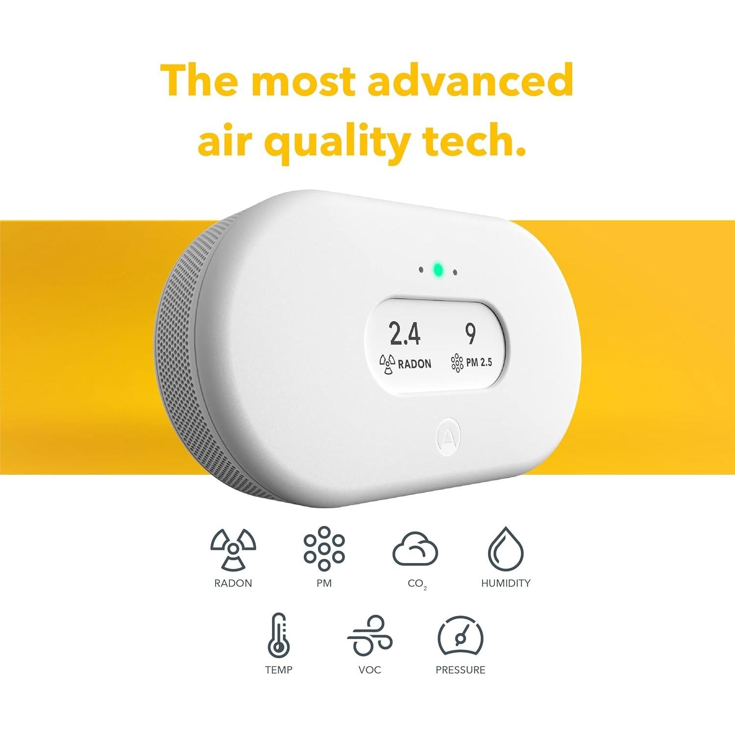 Monitor de Calidad del Aire Airthings Vista Plus - Radón, PM2.5, CO2