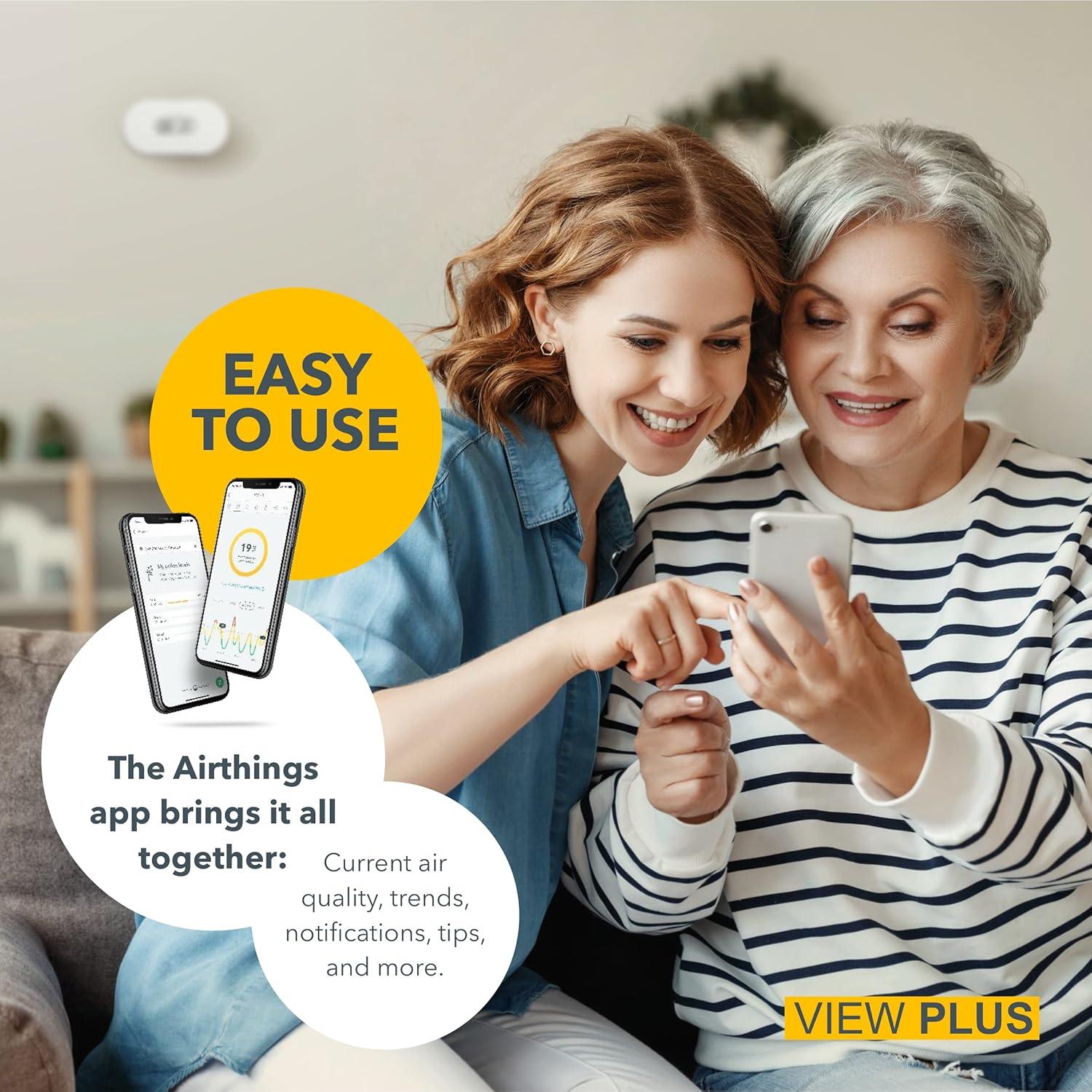 Monitor de Calidad del Aire Airthings Vista Plus - Radón, PM2.5, CO2