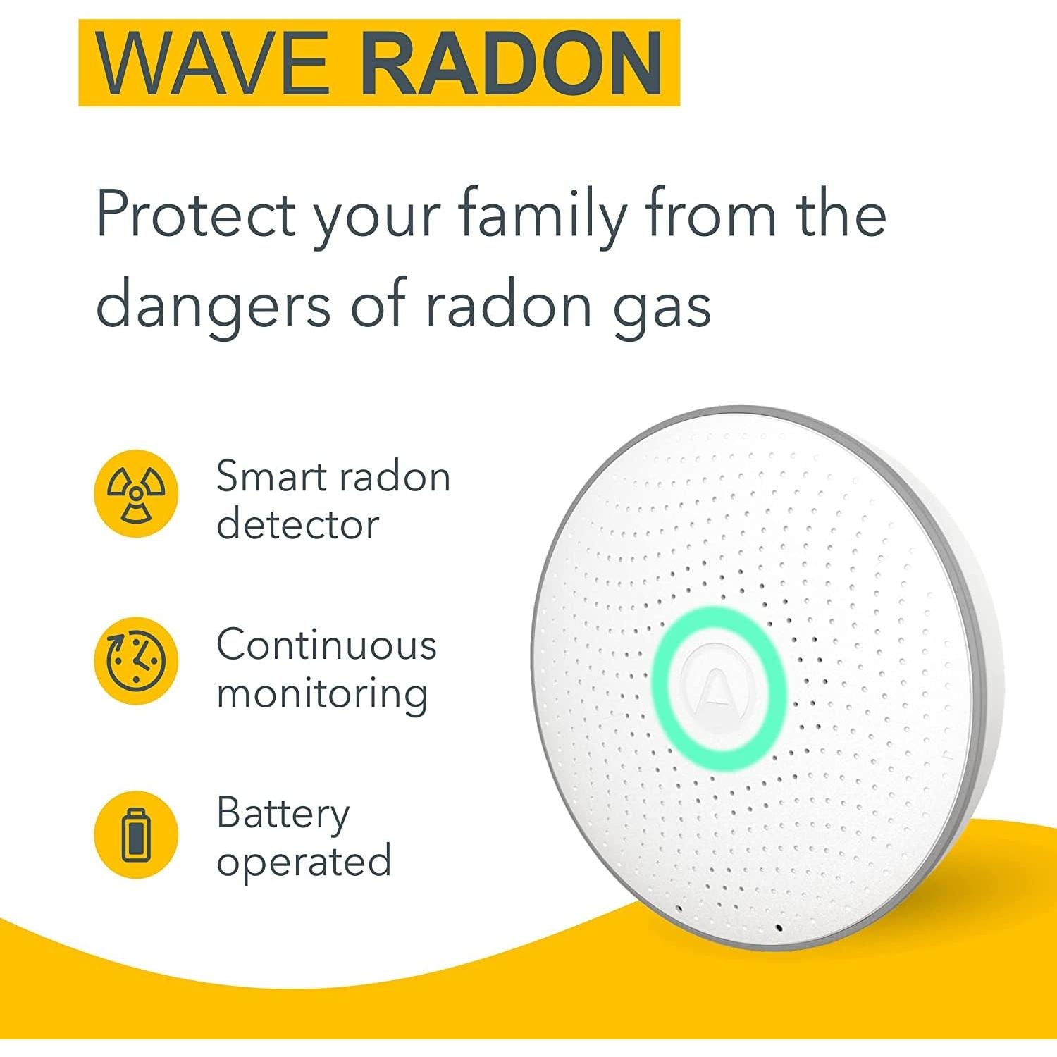Detector de Radón Inteligente Airthings 2950 con Humedad y Temperatura