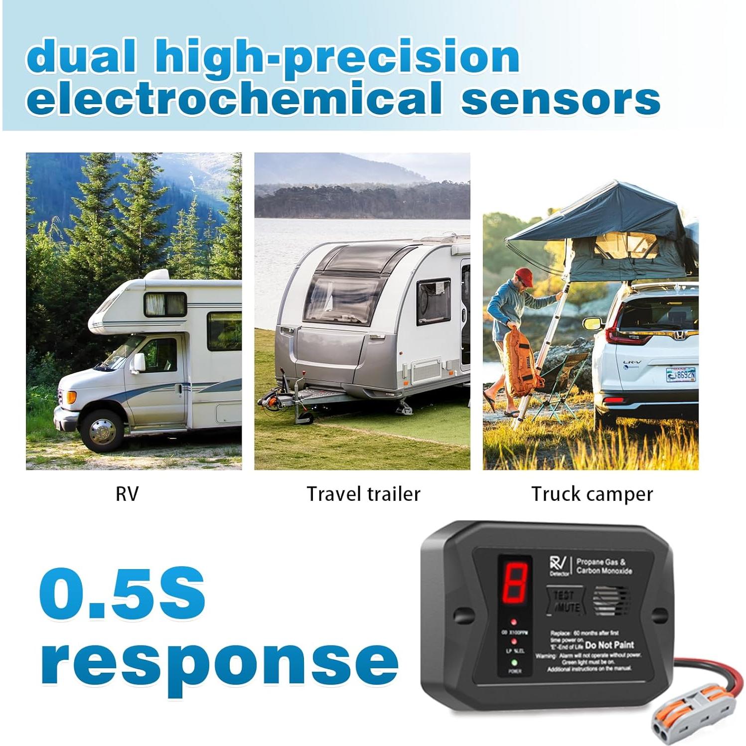 Detector de Monóxido de Carbono y Propano Zkmiles R502 12V