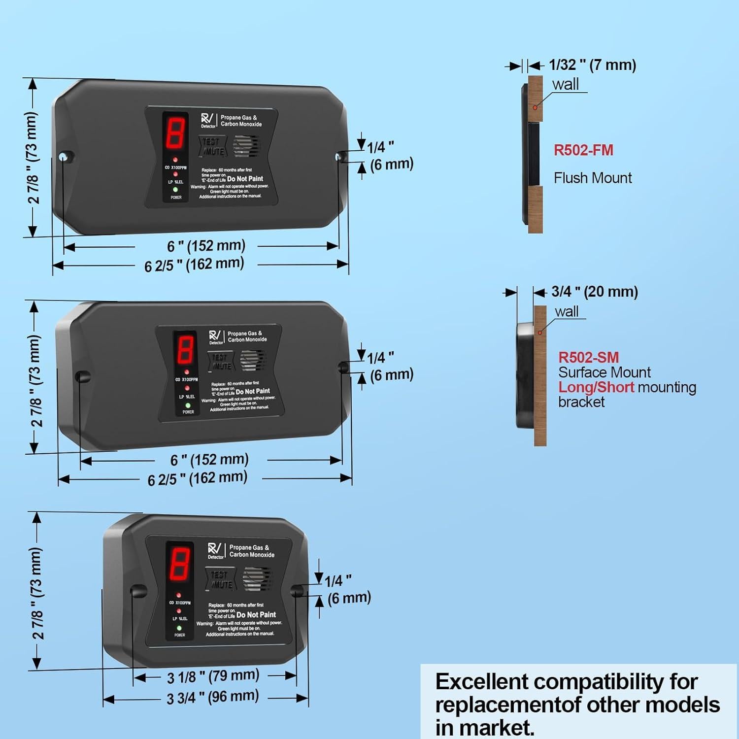 Detector de Monóxido de Carbono y Propano Zkmiles R502 12V