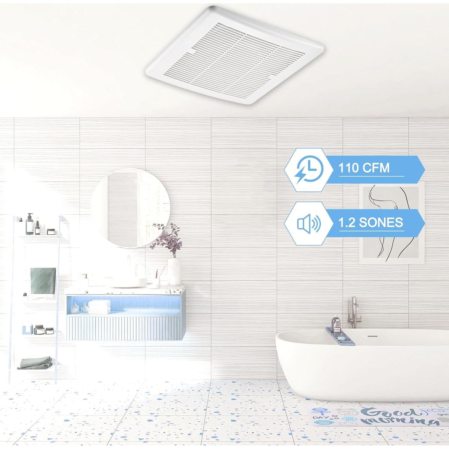 Ventilador Extractor de Baño VENTECHLATION 110CFM Silencioso