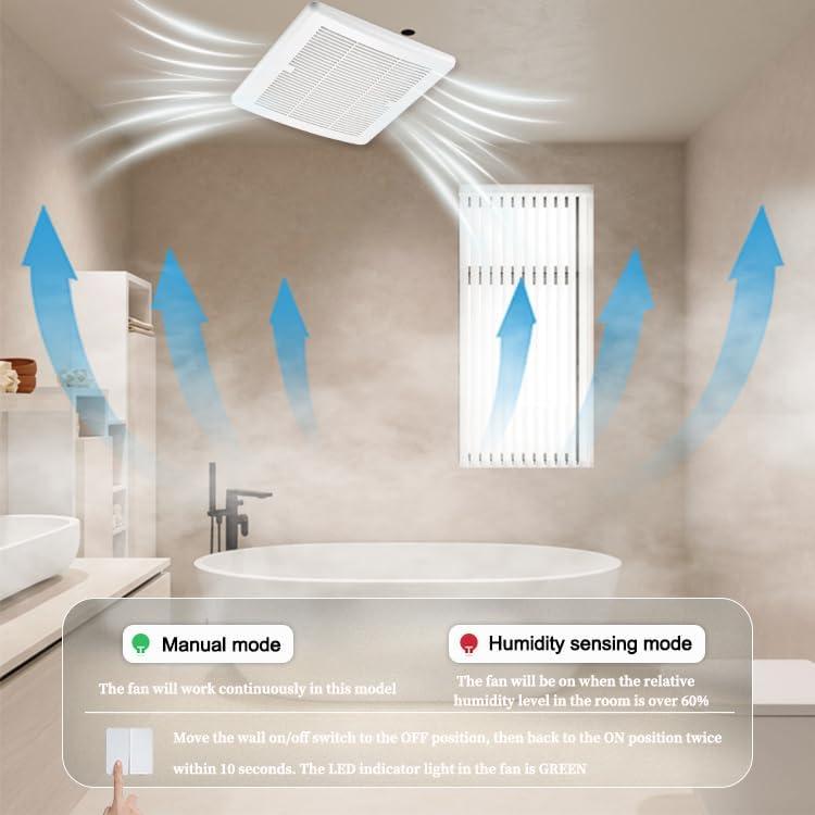 Ventilador Extractor de Baño VENTECHLATION 110CFM Silencioso