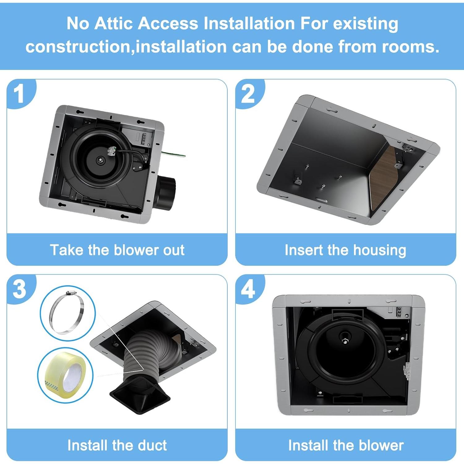 Ventilador Extractor de Baño VENTECHLATION 110CFM Silencioso