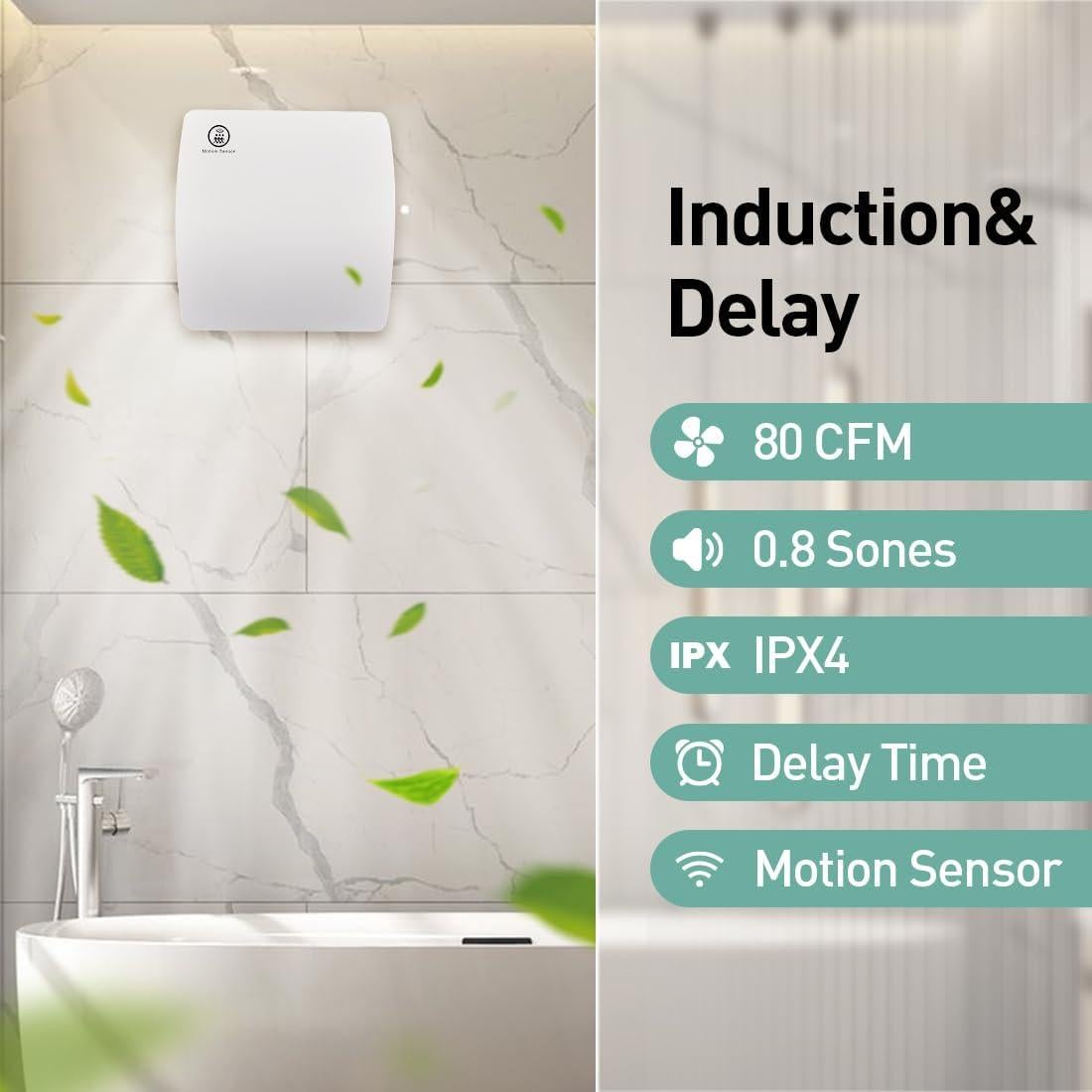 Ventilador de extracción Hehou 4" con sensor y temporizador