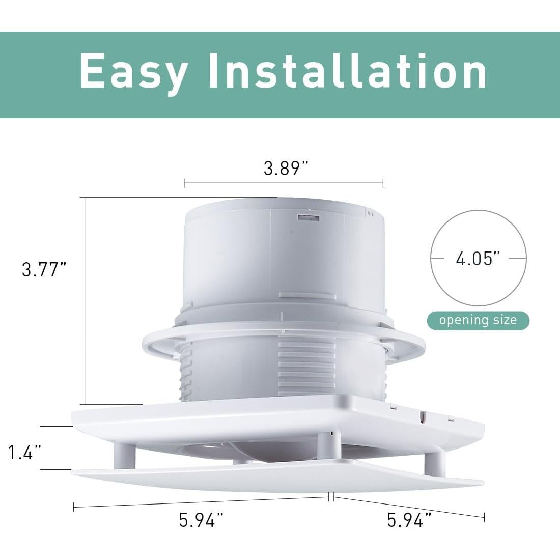 Ventilador de extracción Hehou 4" con sensor y temporizador