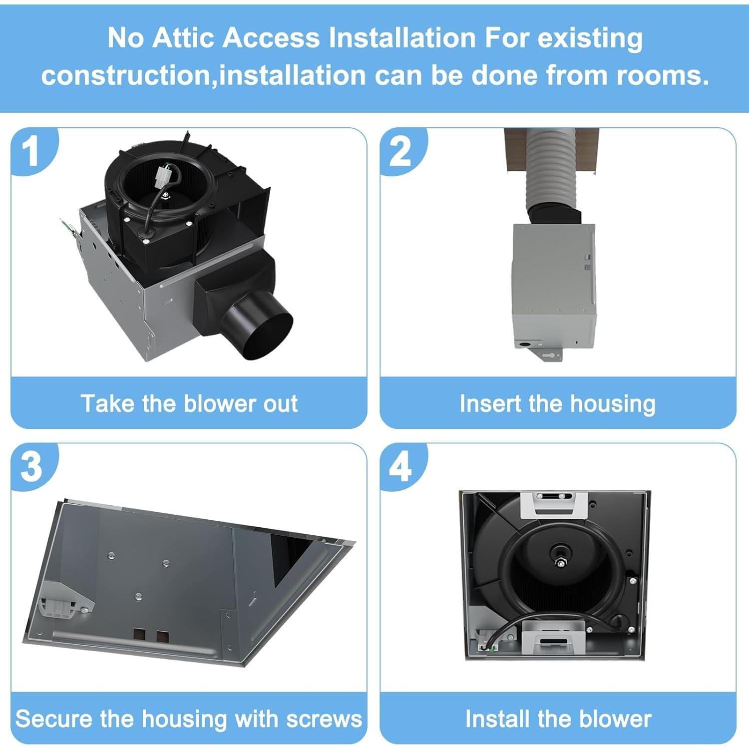 Ventilador Extractor de Baño VENTECHLATION 80CFM 1.5Sone