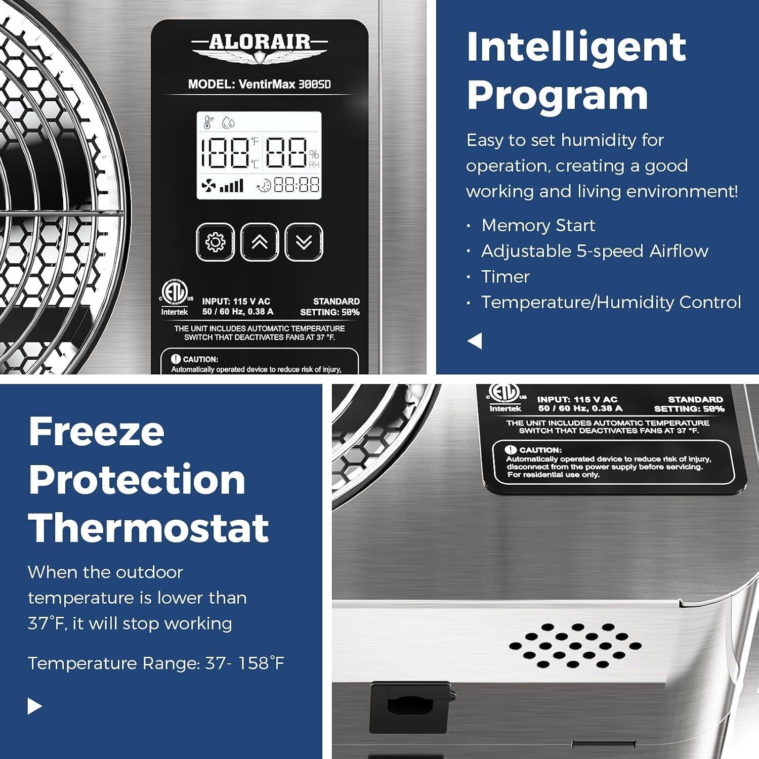 Ventilador de Espacio de Arrastre AlorAir VentirMax 300SD 508 m³/h