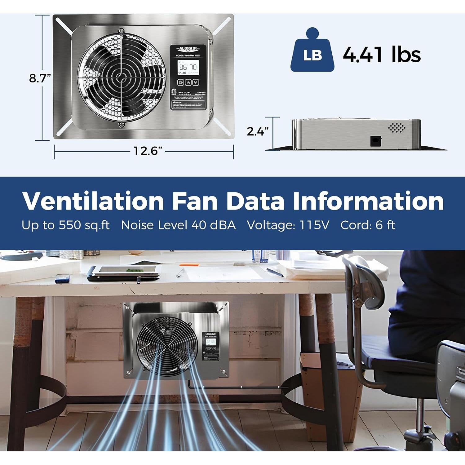 Ventilador de Espacio de Arrastre AlorAir VentirMax 300SD 508 m³/h