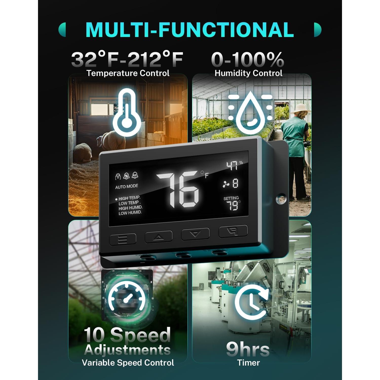 Ventilador de Escape HG Power 30 cm con Termostato Inteligente