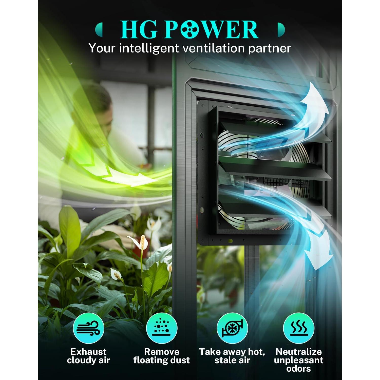 Ventilador de Escape HG Power 30 cm con Termostato Inteligente