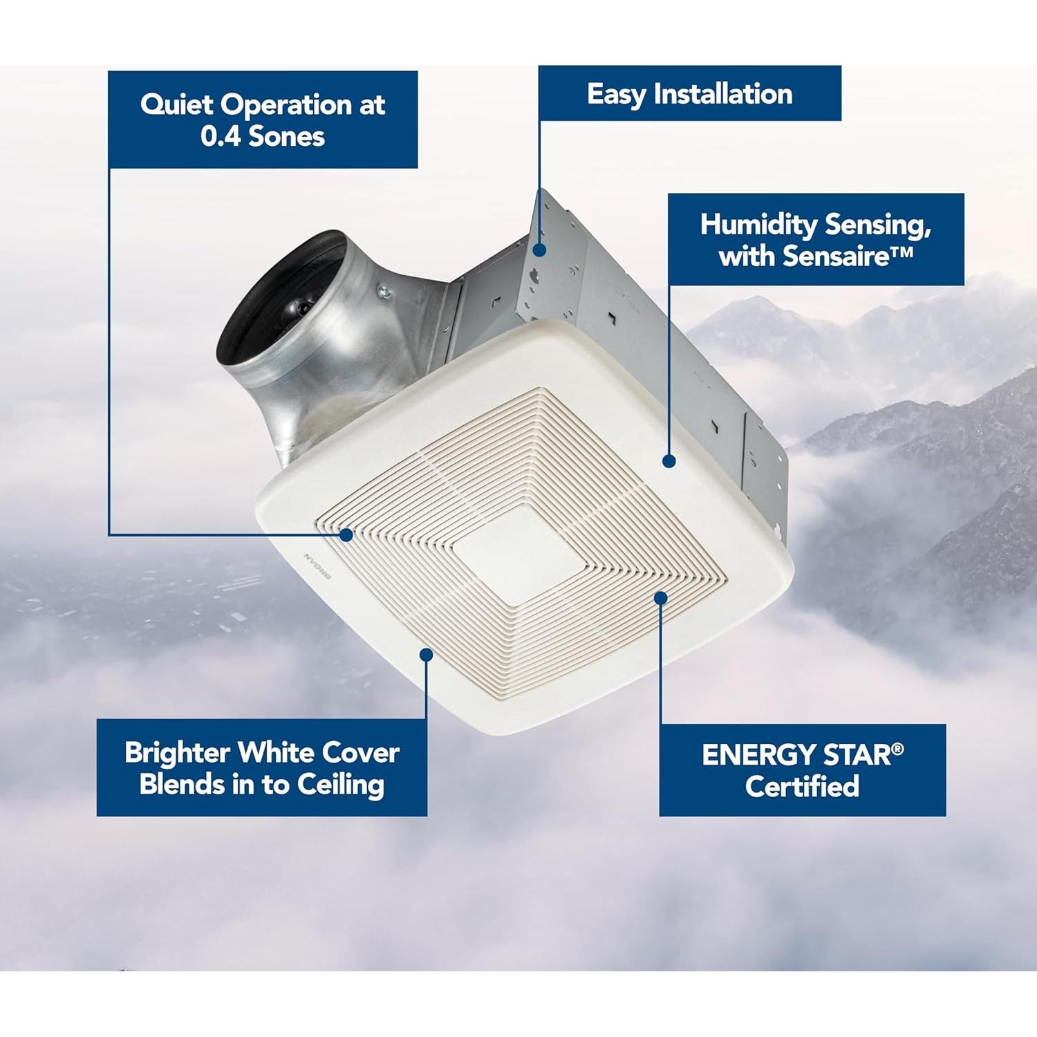 Ventilador de Baño Broan-NuTone QT 110 CFM Detección Humedad