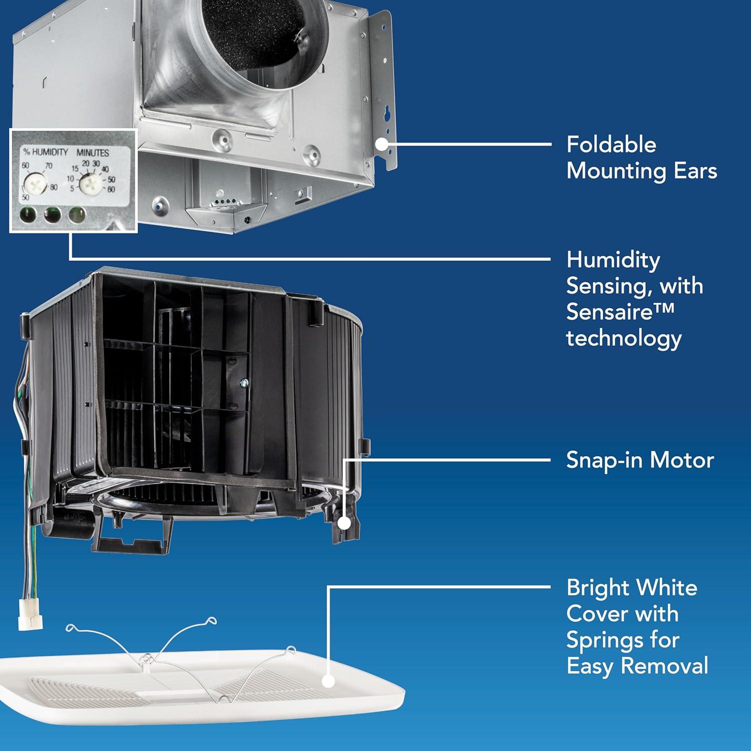 Ventilador de Baño Broan-NuTone QT 110 CFM Detección Humedad