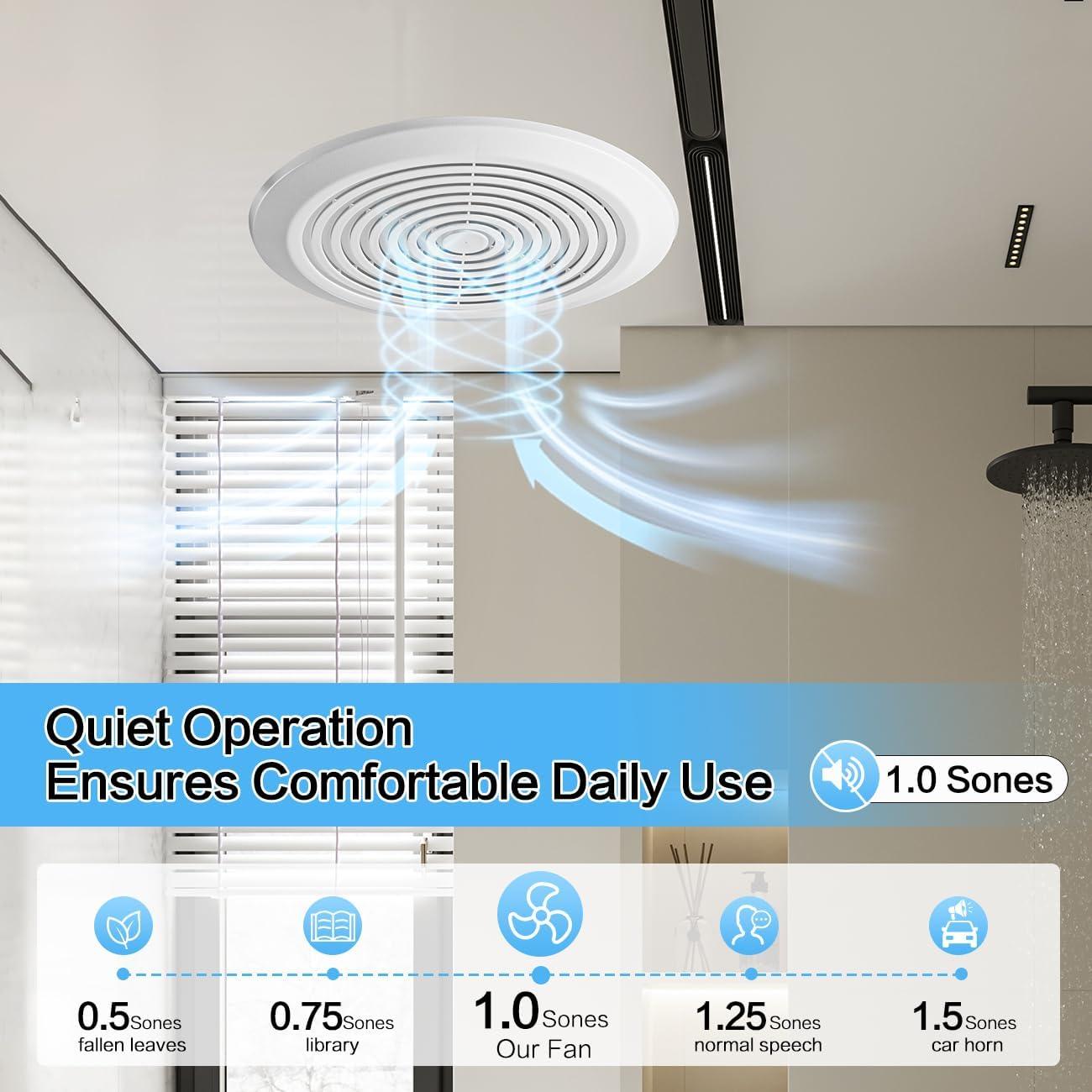 Ventilador Extractor de Baño Zeikiwe PQS-Z 7" 50 CFM Silencioso