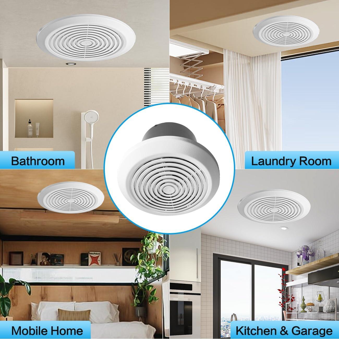 Ventilador Extractor de Baño Zeikiwe PQS-Z 7" 50 CFM Silencioso