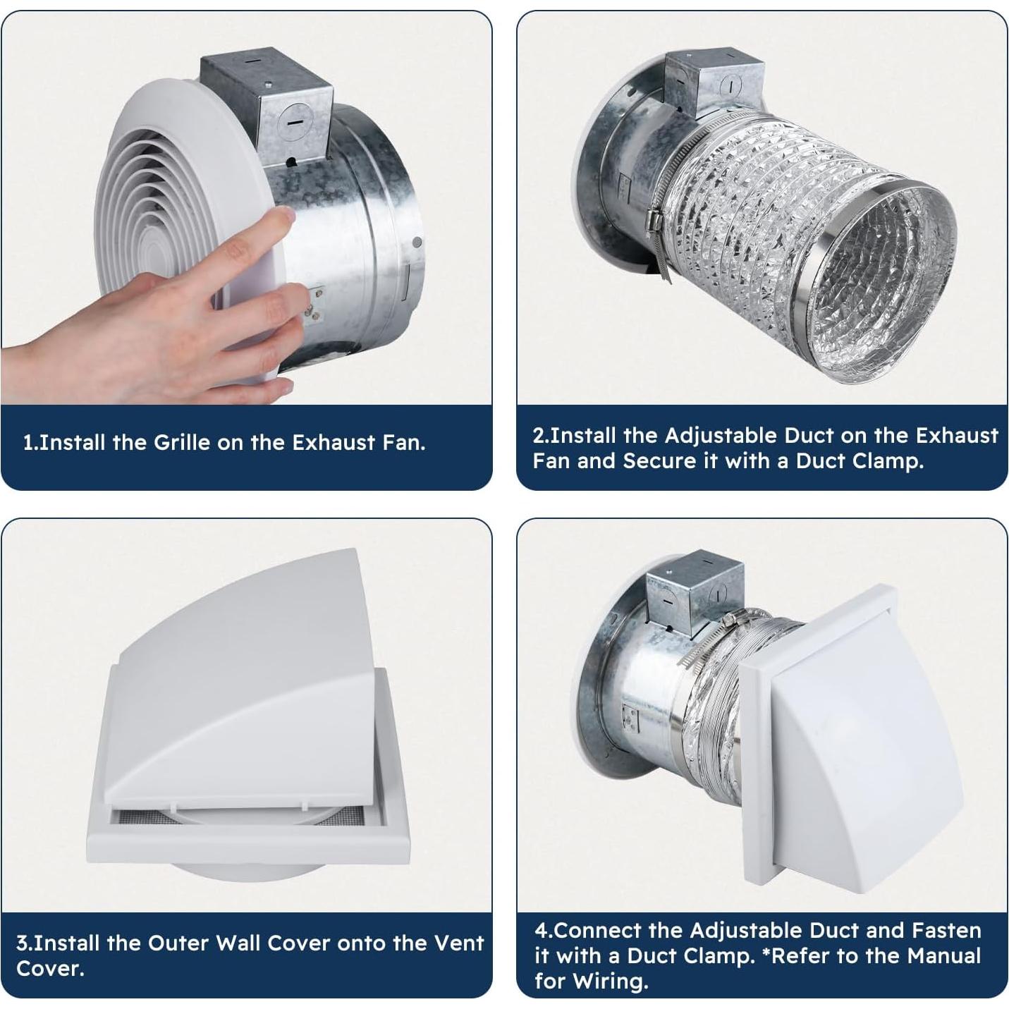 Ventilador de Escape Quini K1, 6" (15.24 cm), 80 CFM, Pared