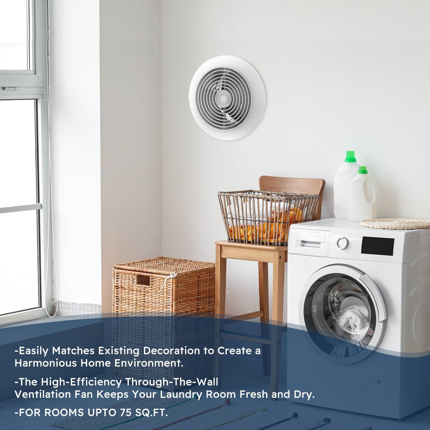 Ventilador de Escape Quini K1, 6" (15.24 cm), 80 CFM, Pared