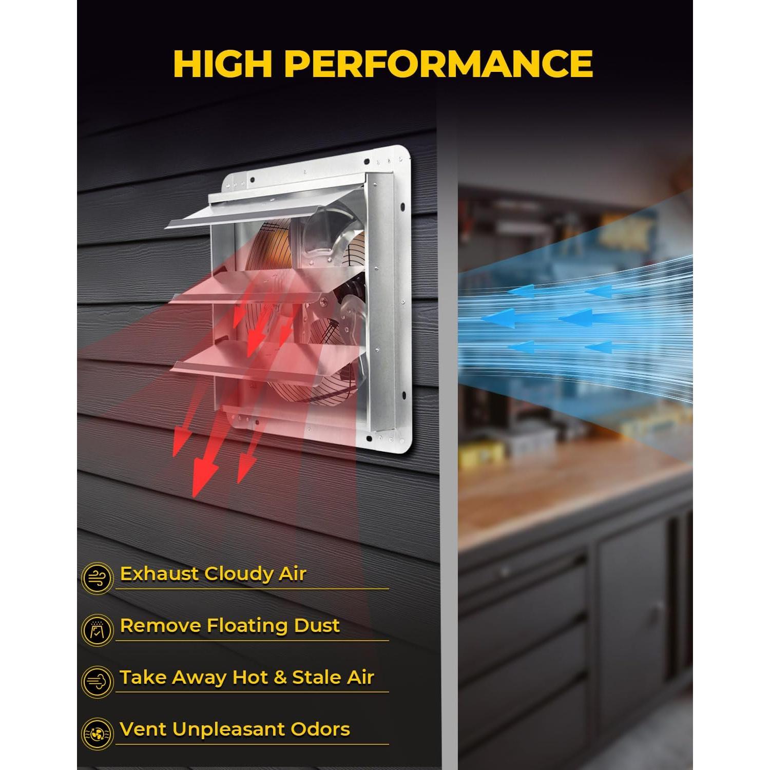 Ventilador de Escape VENTISOL 30.48 cm con Persiana 1450 CFM