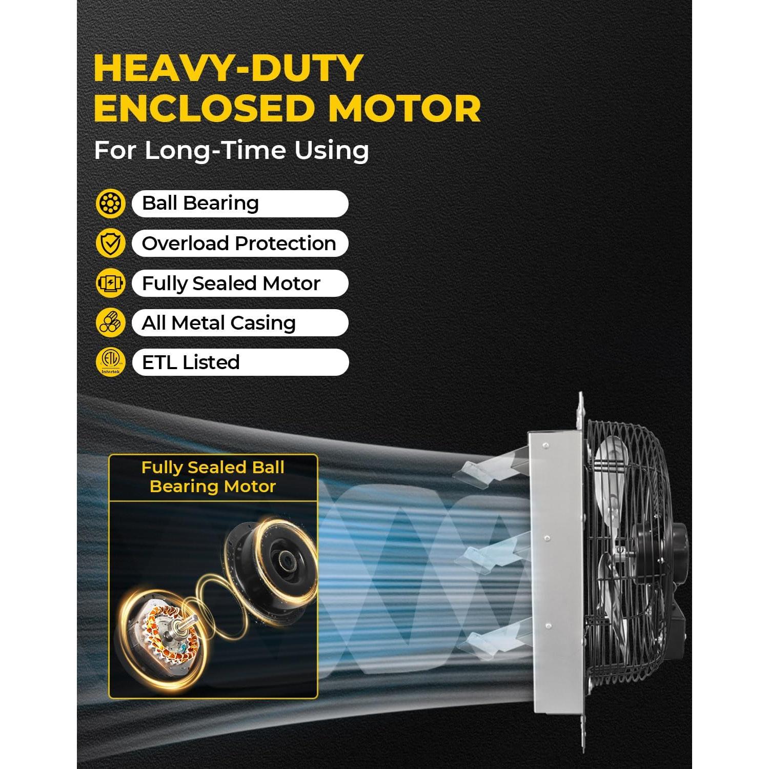 Ventilador de Escape VENTISOL 30.48 cm con Persiana 1450 CFM