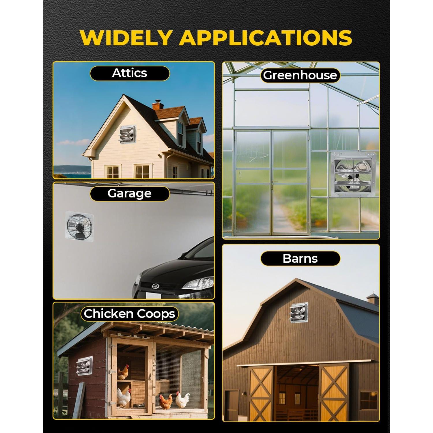 Ventilador de Escape VENTISOL 30.48 cm con Persiana 1450 CFM