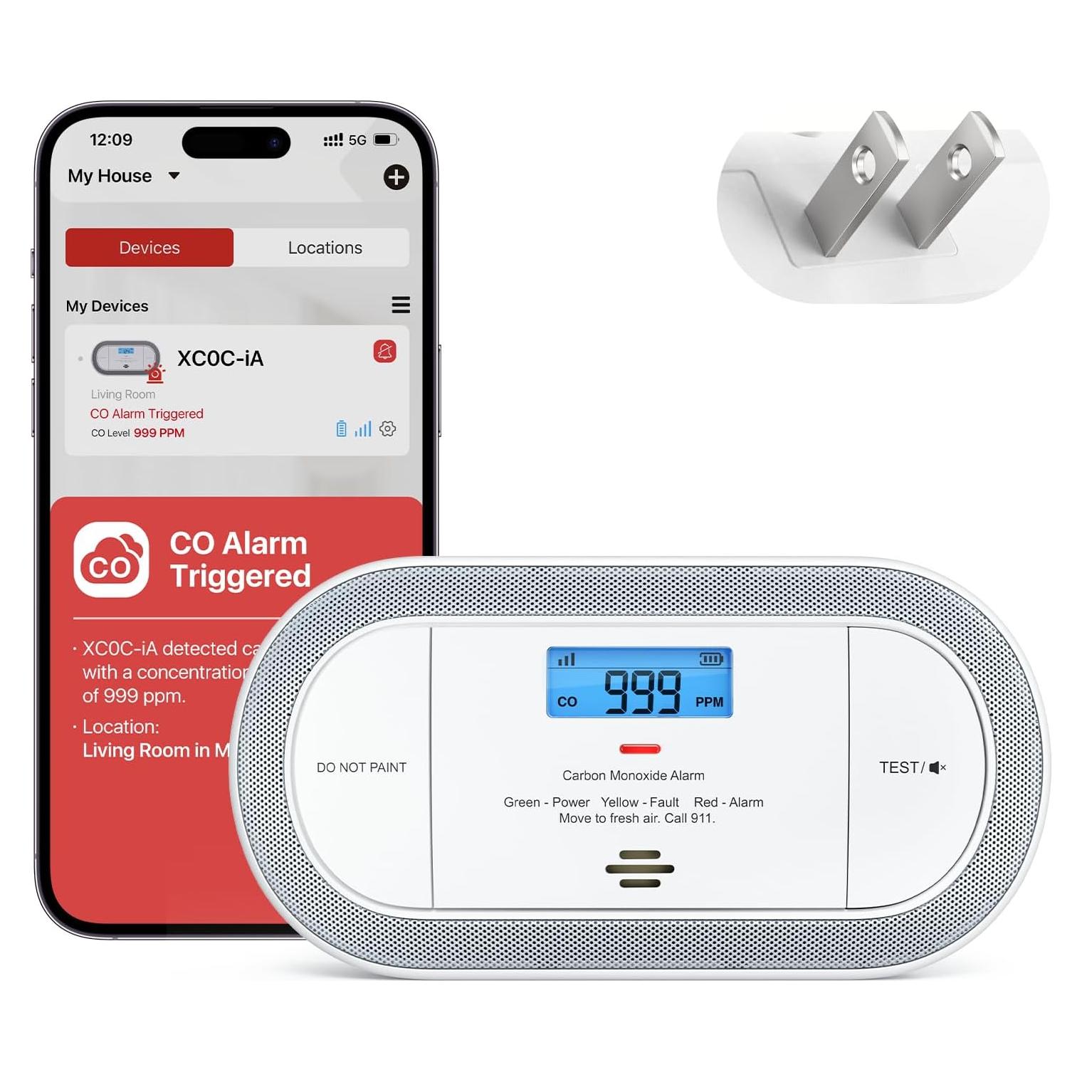Detector de Monóxido de Carbono X-Sense Wi-Fi XC0C-iA 1-Pack