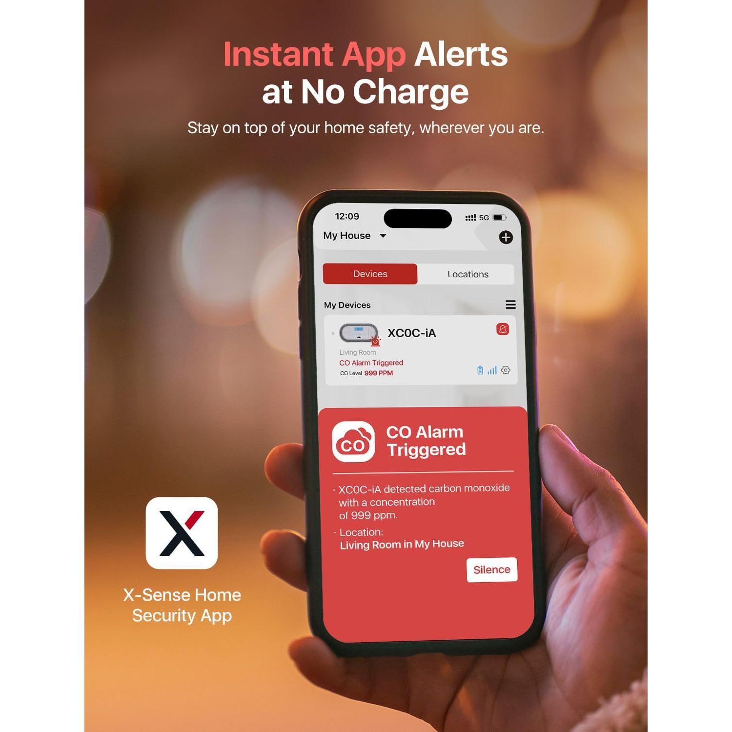 Detector de Monóxido de Carbono X-Sense Wi-Fi XC0C-iA 1-Pack