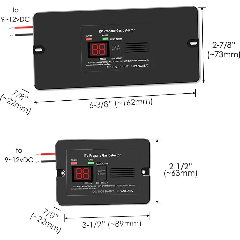 Detector de Gas Propano Digital PANGAEA PRG1000-A 12V Negro