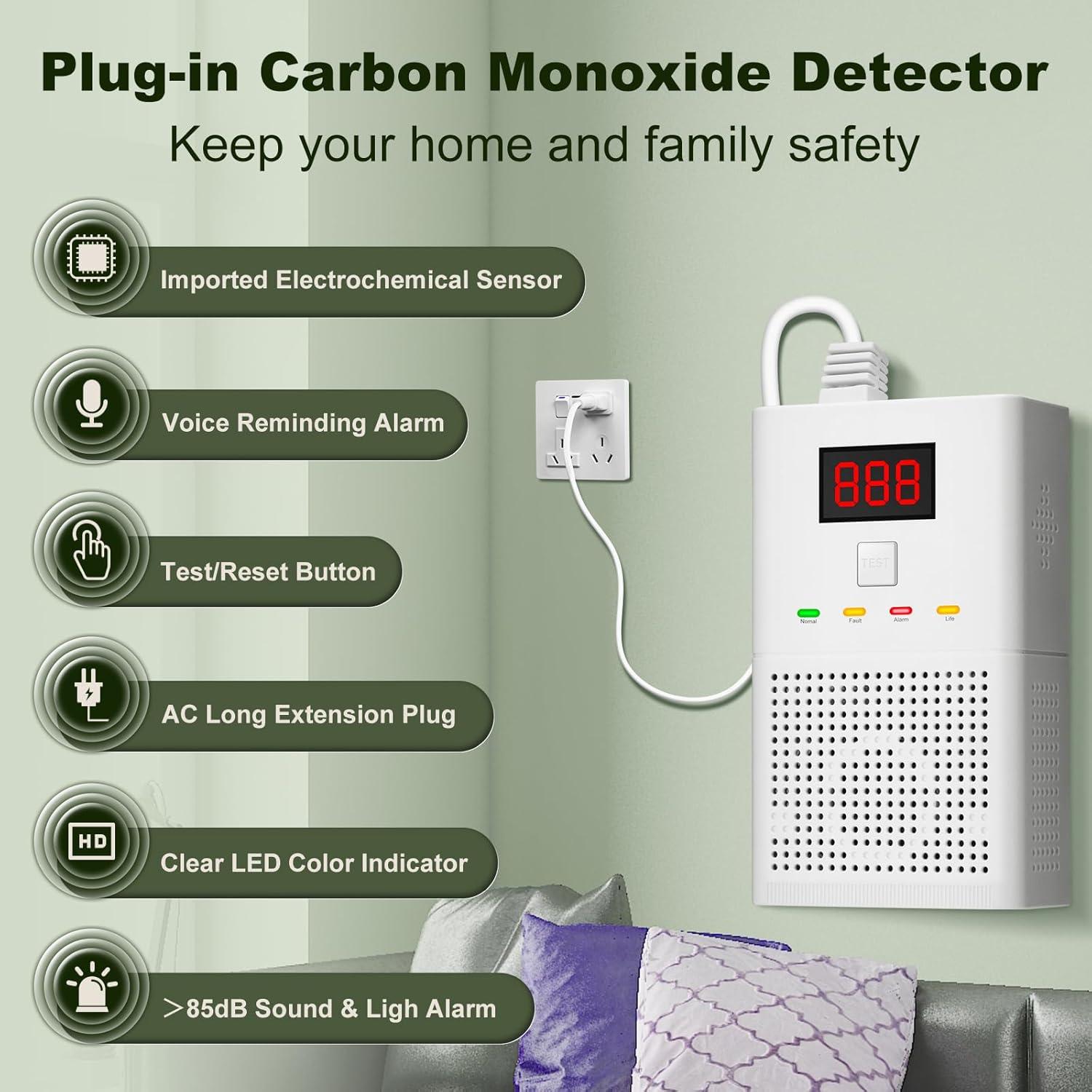 Detector de Monóxido de Carbono WGRLIT 308 - Alarma 85dB