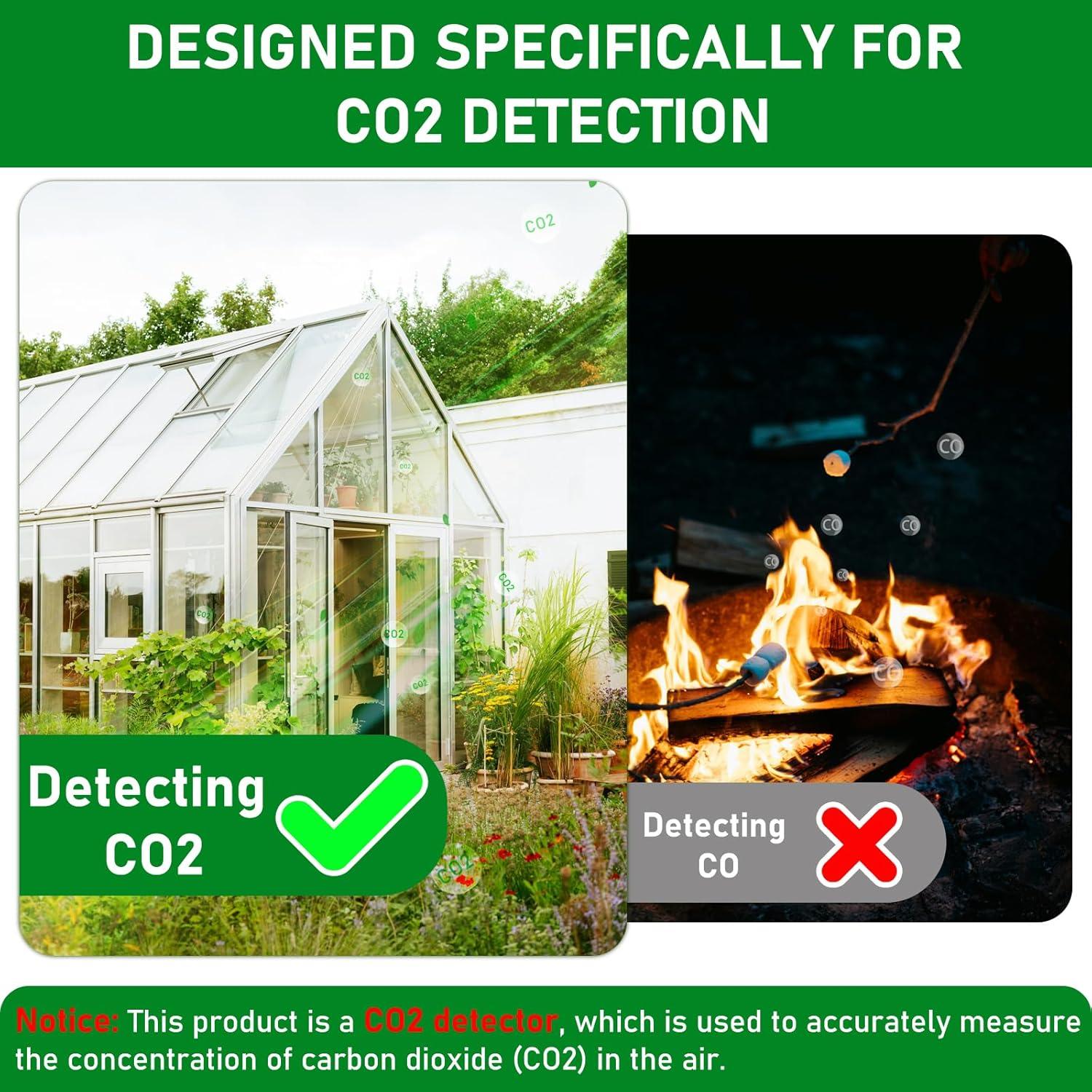 Detector de CO2 LSENLTY 3 en 1 con Alarma y Calibración