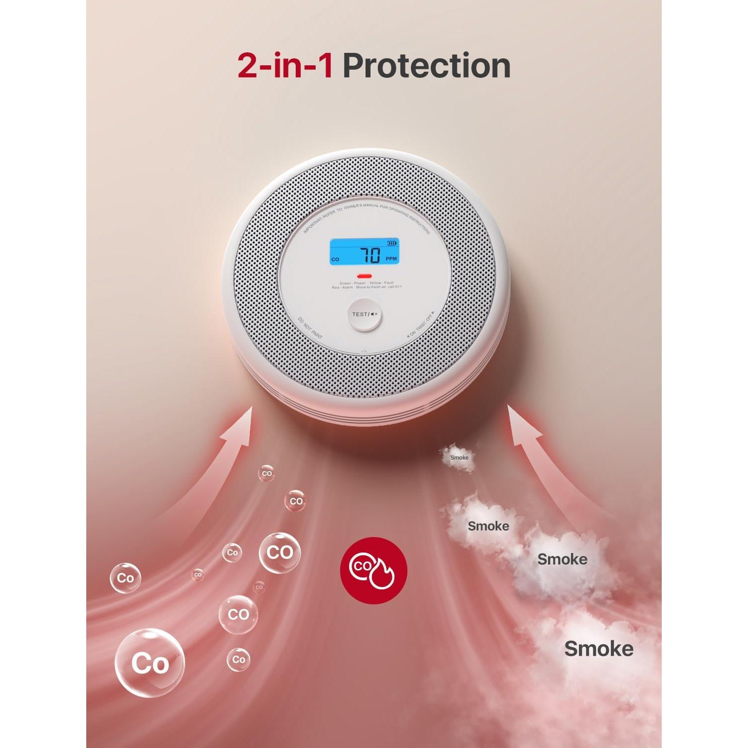 Detector de Humo y Monóxido de Carbono X-Sense XP0A-SR, Paquete de 5