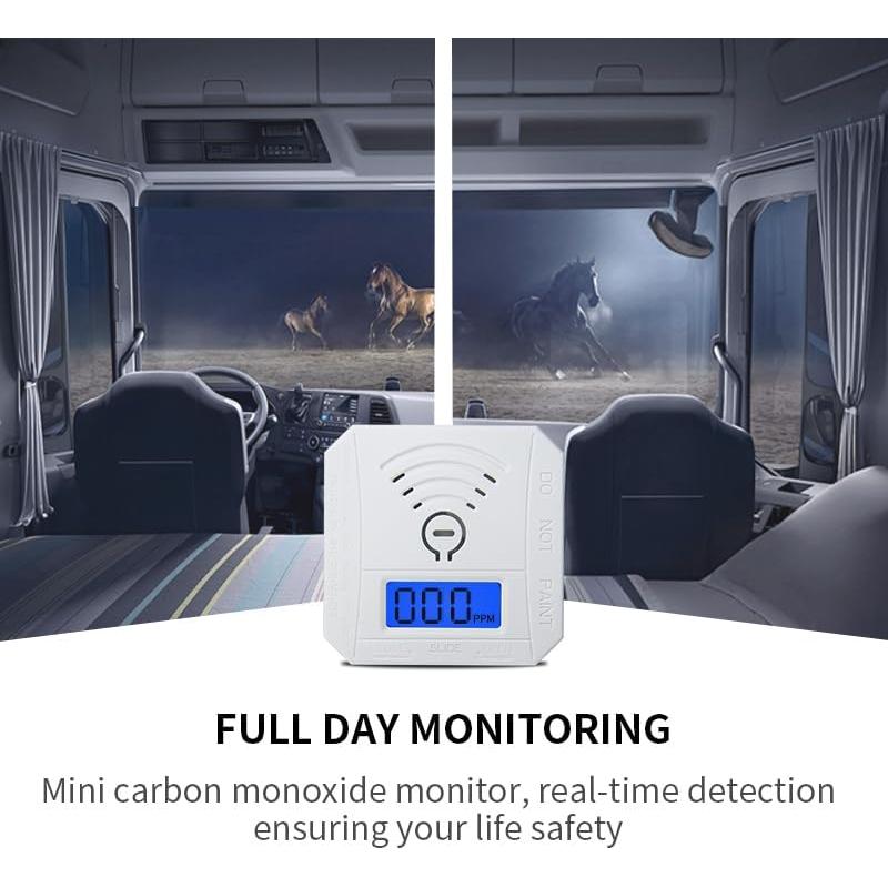 Detector de Monóxido de Carbono YMDJL 2 Unidades con Alarma 85dB