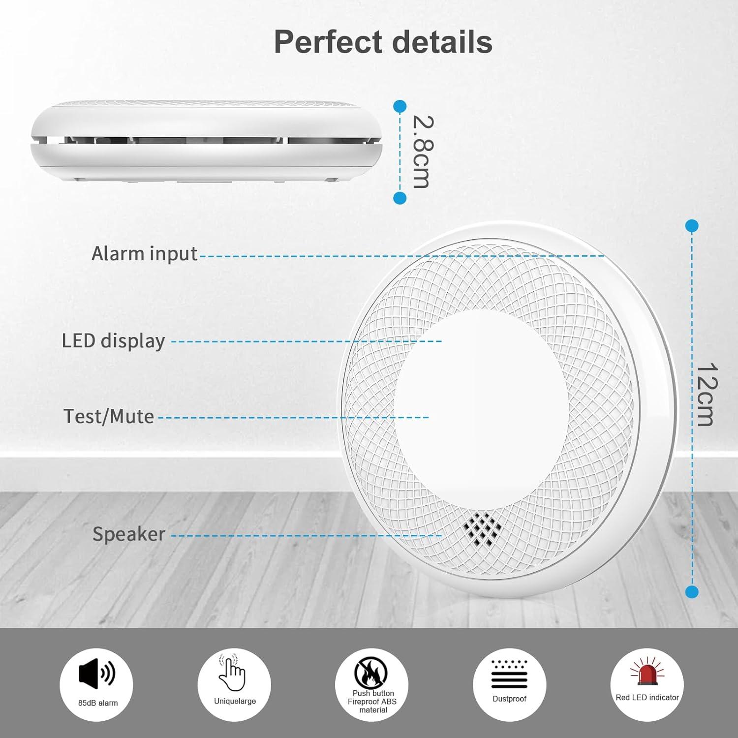 Detectores de Humo Runidur CS12 - Paquete de 3 Alarmas Fotoeléctricas