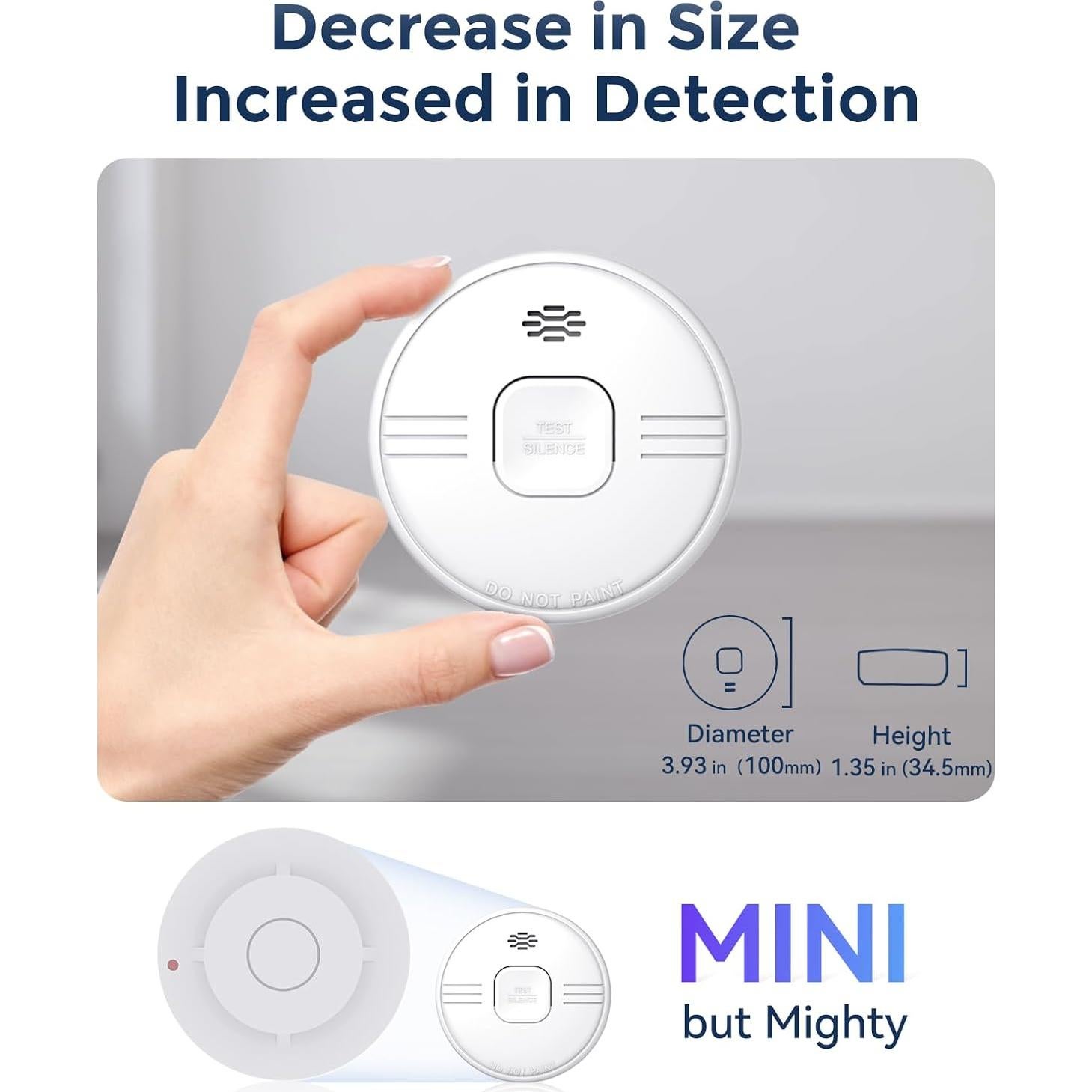 Detector de Humo Ecoey ZA208B con Batería de 10 Años - Paquete de 4