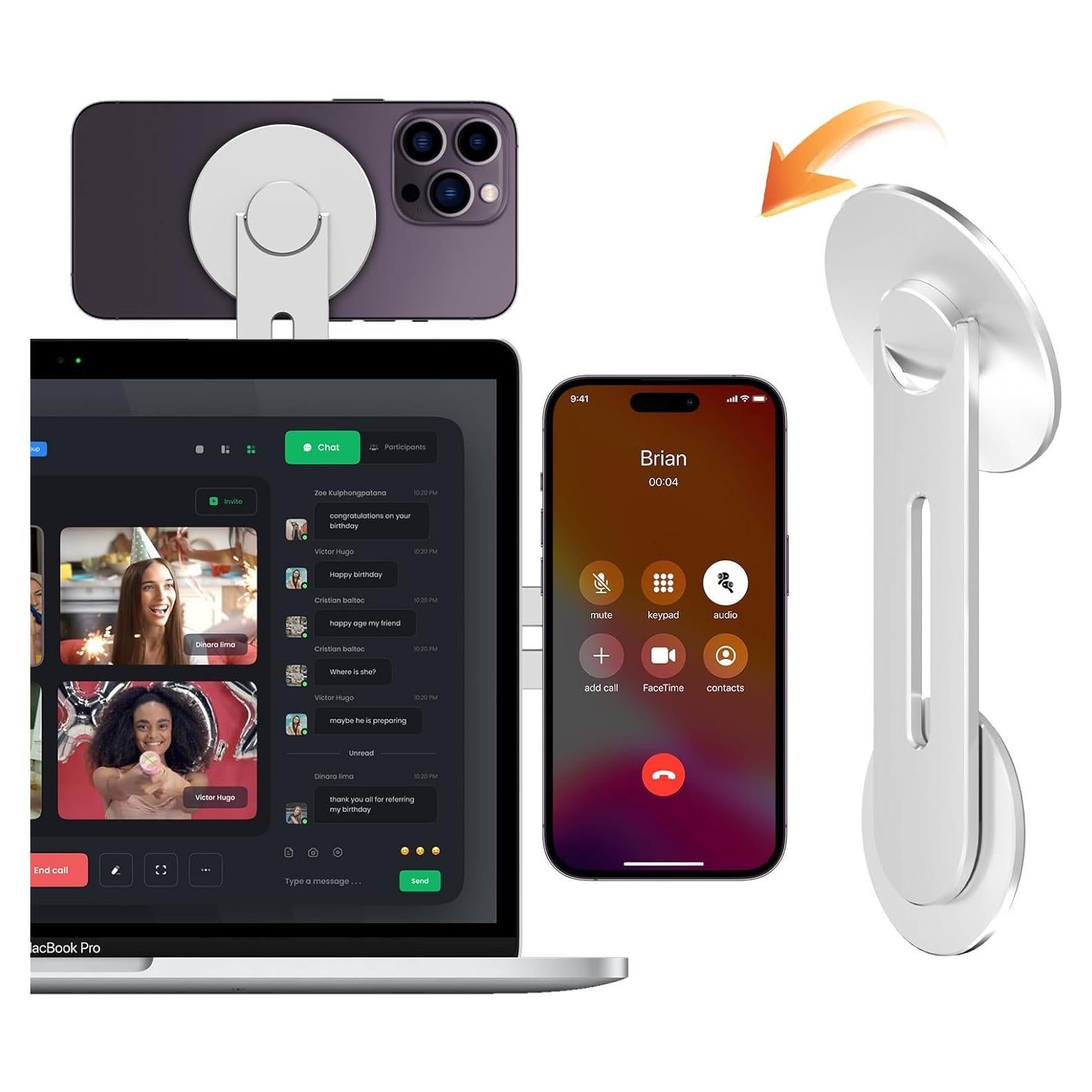 Soporte Magnético Portátil CloudValley para Laptop y Teléfono