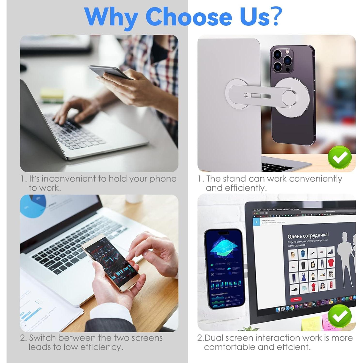 Soporte Magnético Portátil CloudValley para Laptop y Teléfono