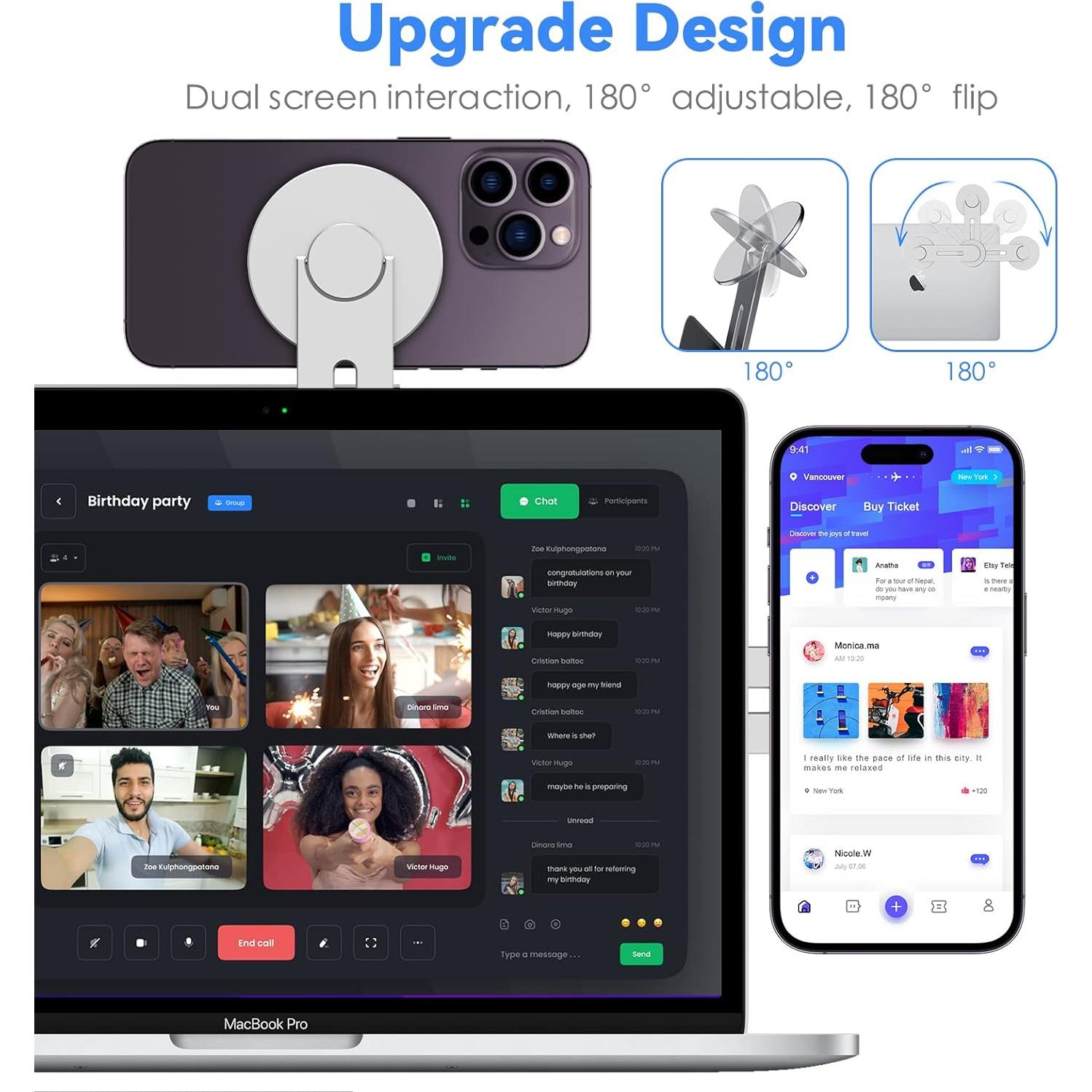 Soporte Magnético Portátil CloudValley para Laptop y Teléfono
