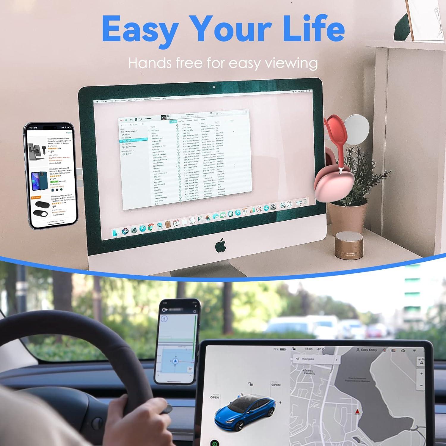 Soporte Magnético Portátil CloudValley para Laptop y Teléfono
