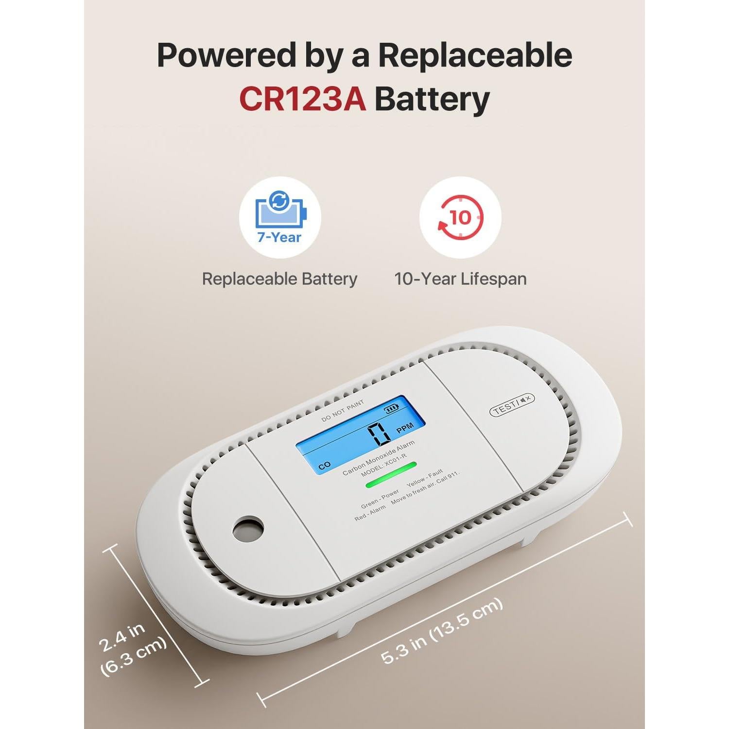 Detector de Monóxido de Carbono Inalámbrico X-Sense XC01-WR