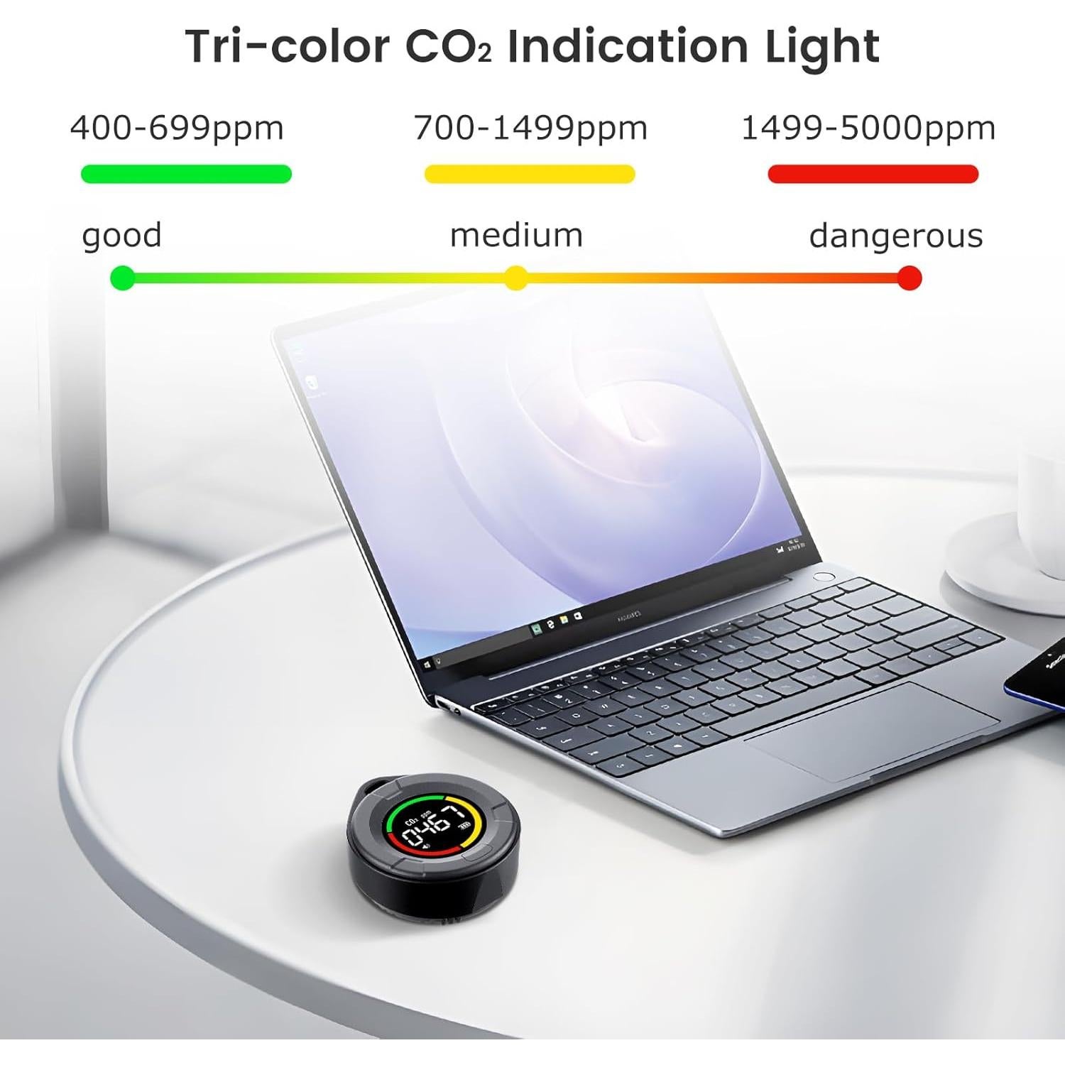 Detector de CO2 Portátil INKBIRDPLUS PTH-10C con Pantalla LCD