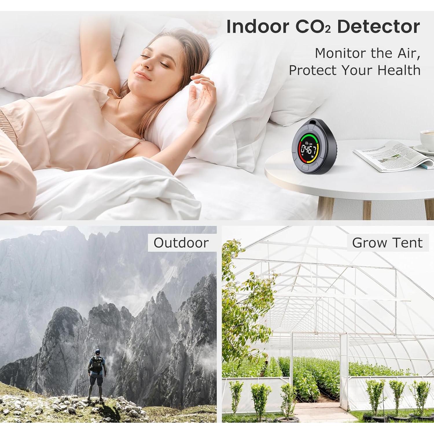 Detector de CO2 Portátil INKBIRDPLUS PTH-10C con Pantalla LCD