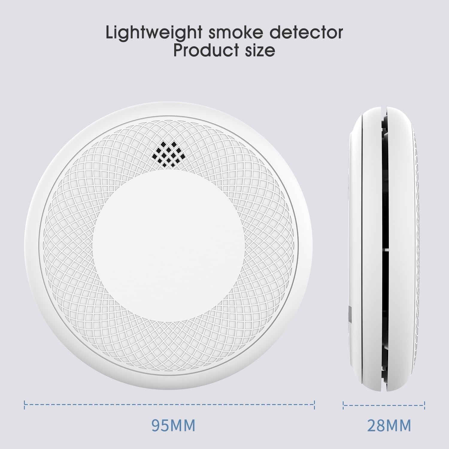 Detector de Humo y CO 2 Runidur CS12, Batería 10 Años, 85 dB