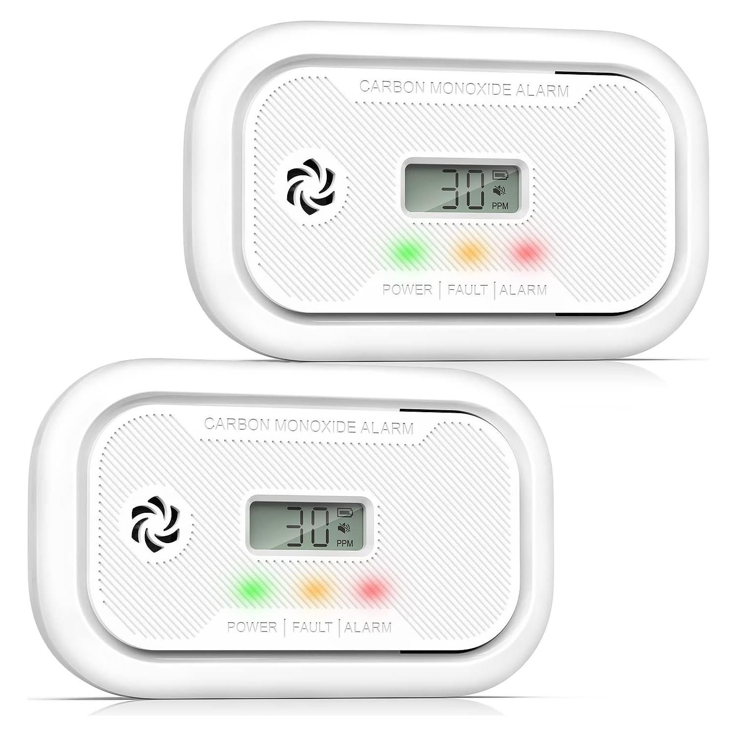 Detector de Monóxido de Carbono Ecoey con Pantalla LCD - 2 Paquetes