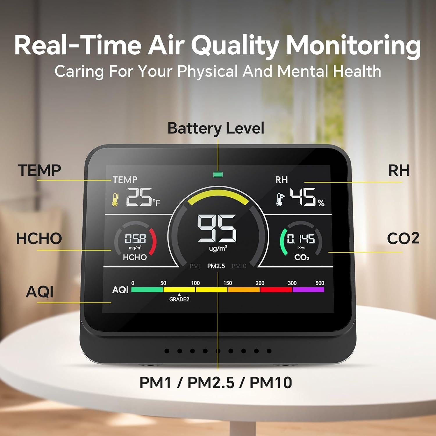 Monitor de Calidad del Aire SpeedBoost AC02 - 13 en 1, Interior