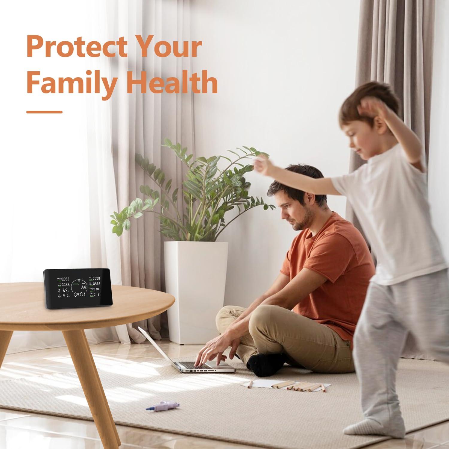 Monitor de Calidad del Aire Qxpztk AIR-08Pro 10 en 1 CO2 PM2.5