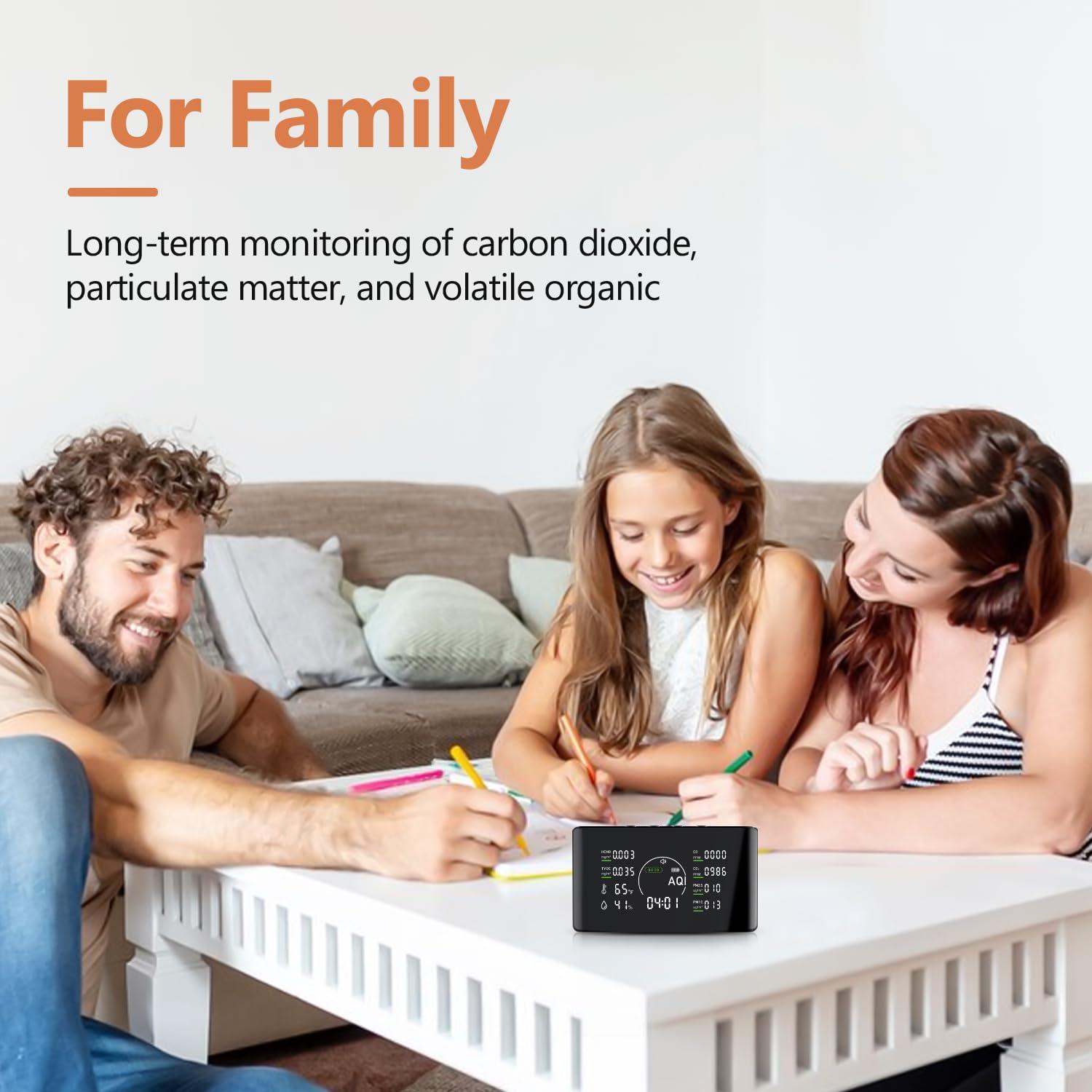 Monitor de Calidad del Aire Qxpztk AIR-08Pro 10 en 1 CO2 PM2.5