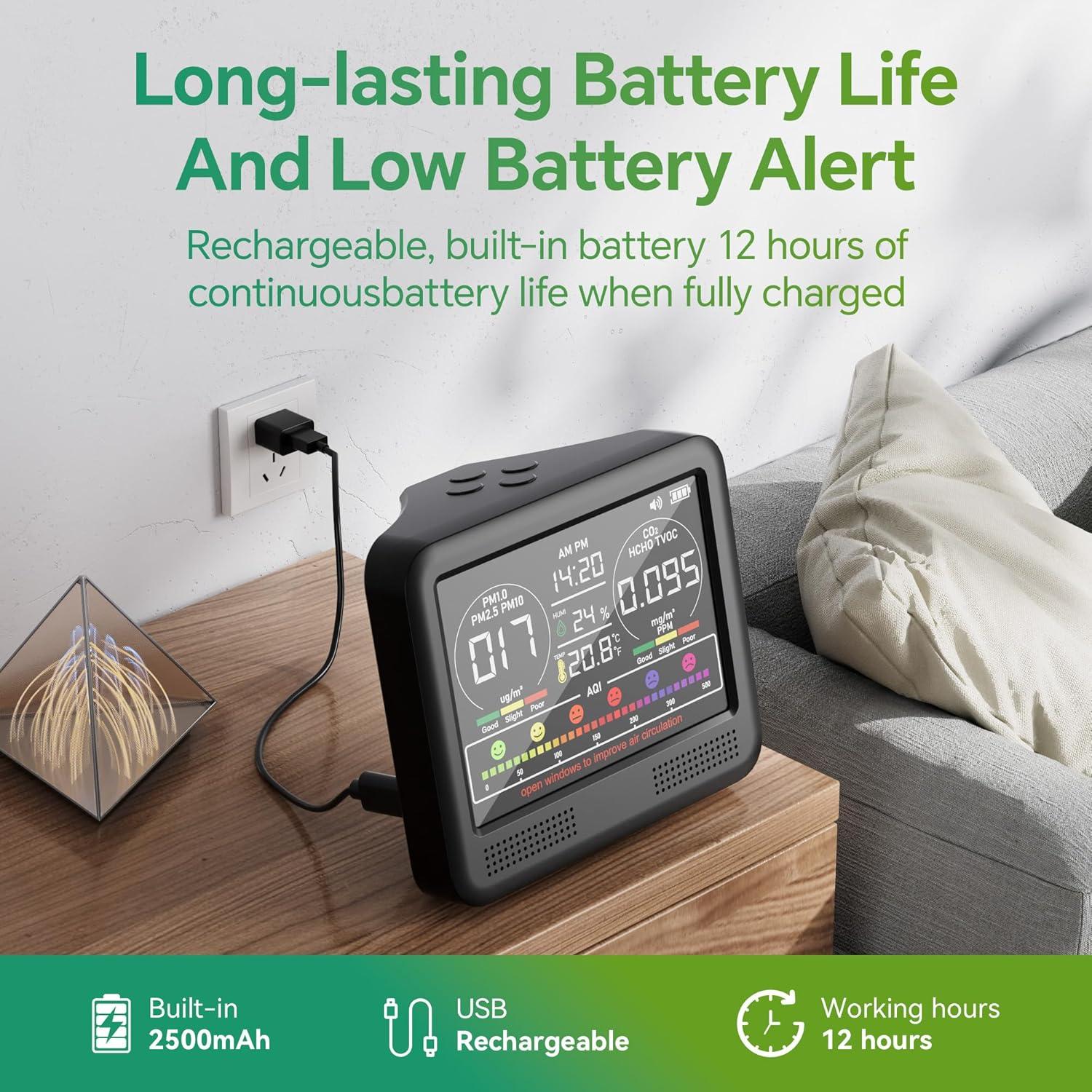 Monitor de Calidad del Aire 16 en 1 Xoopon con Alarma Beep