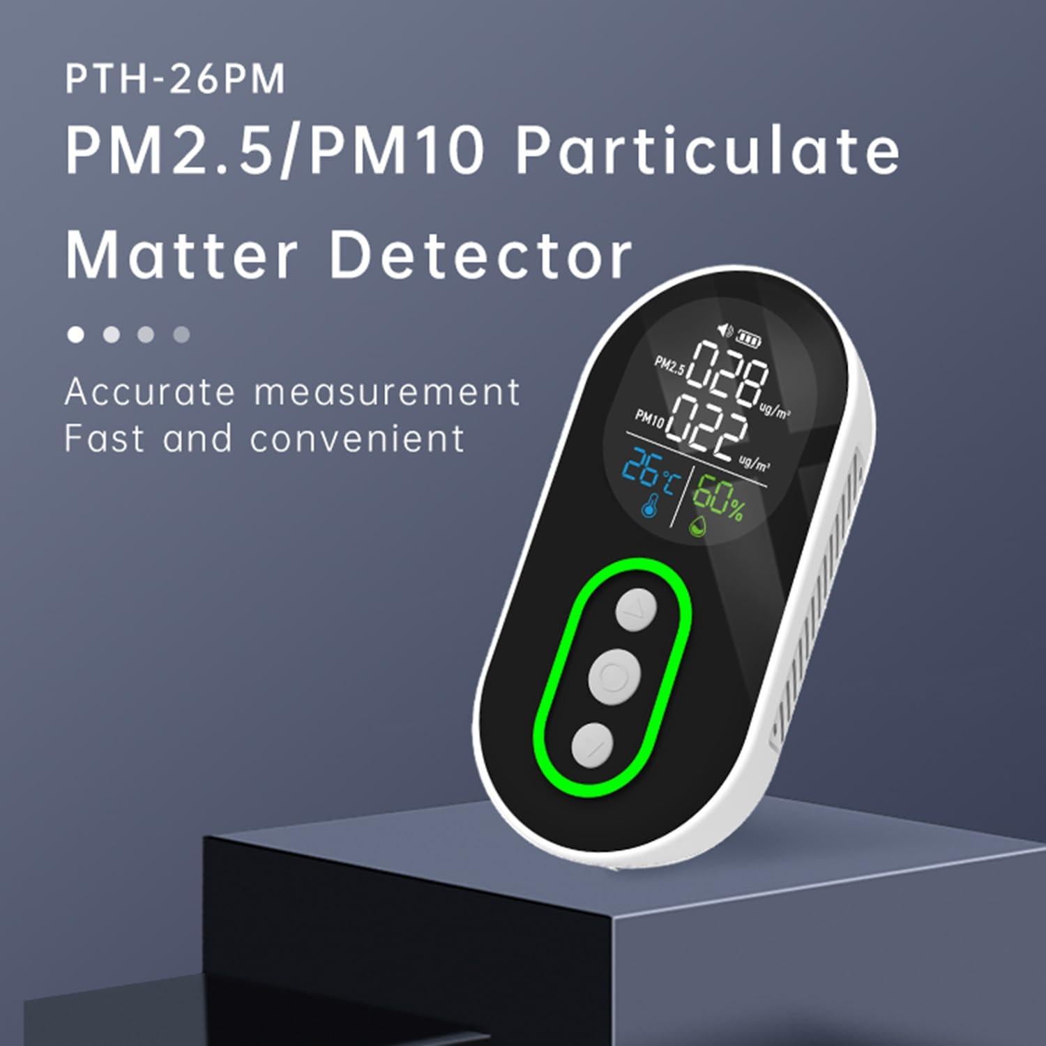 Monitor de Calidad del Aire Protmex PTH-26PM - PM2.5, PM10, Temperatura y Humedad