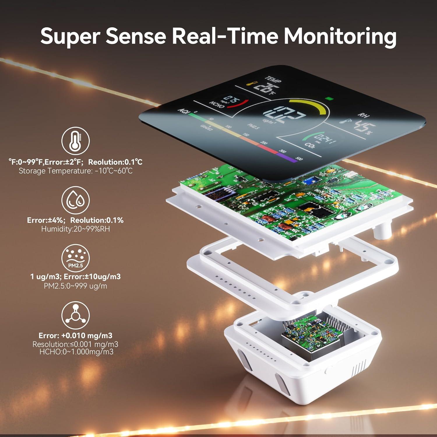 Monitor de Calidad del Aire Xoopon AC02 13 en 1 PM2.5 CO2 Temp